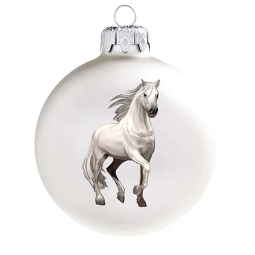 White Horse Christmas Tree Ornament